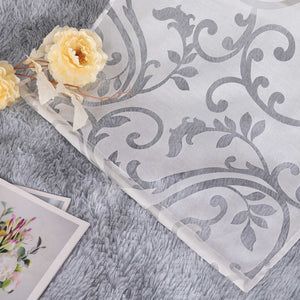 Sliding Panel Curtains Burnout Fabric Panel Curtains with Phoenix-Flower Pattern
