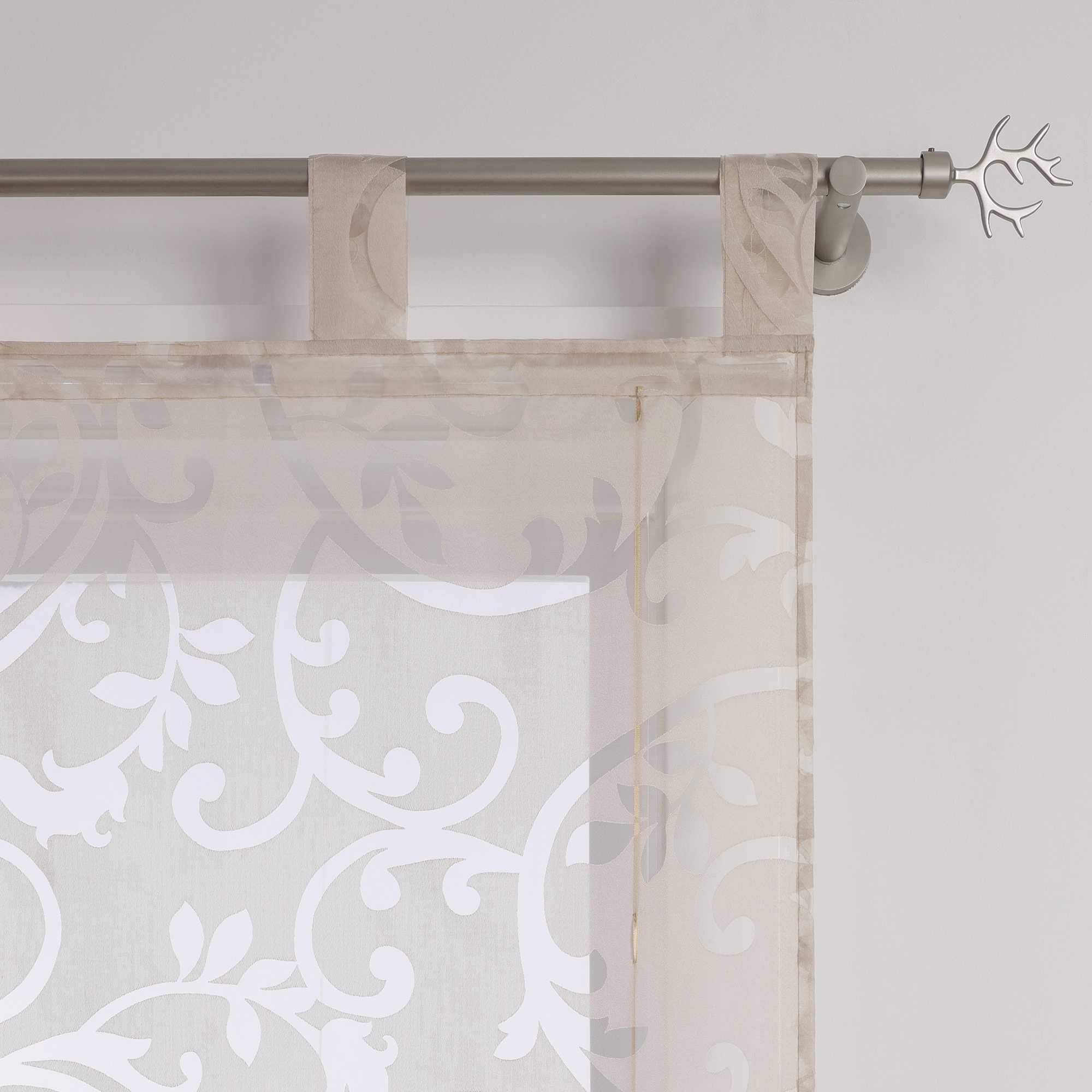 Roman Shade with Floral Pattern Cafe with Tab-Top Hanging 1 Piece