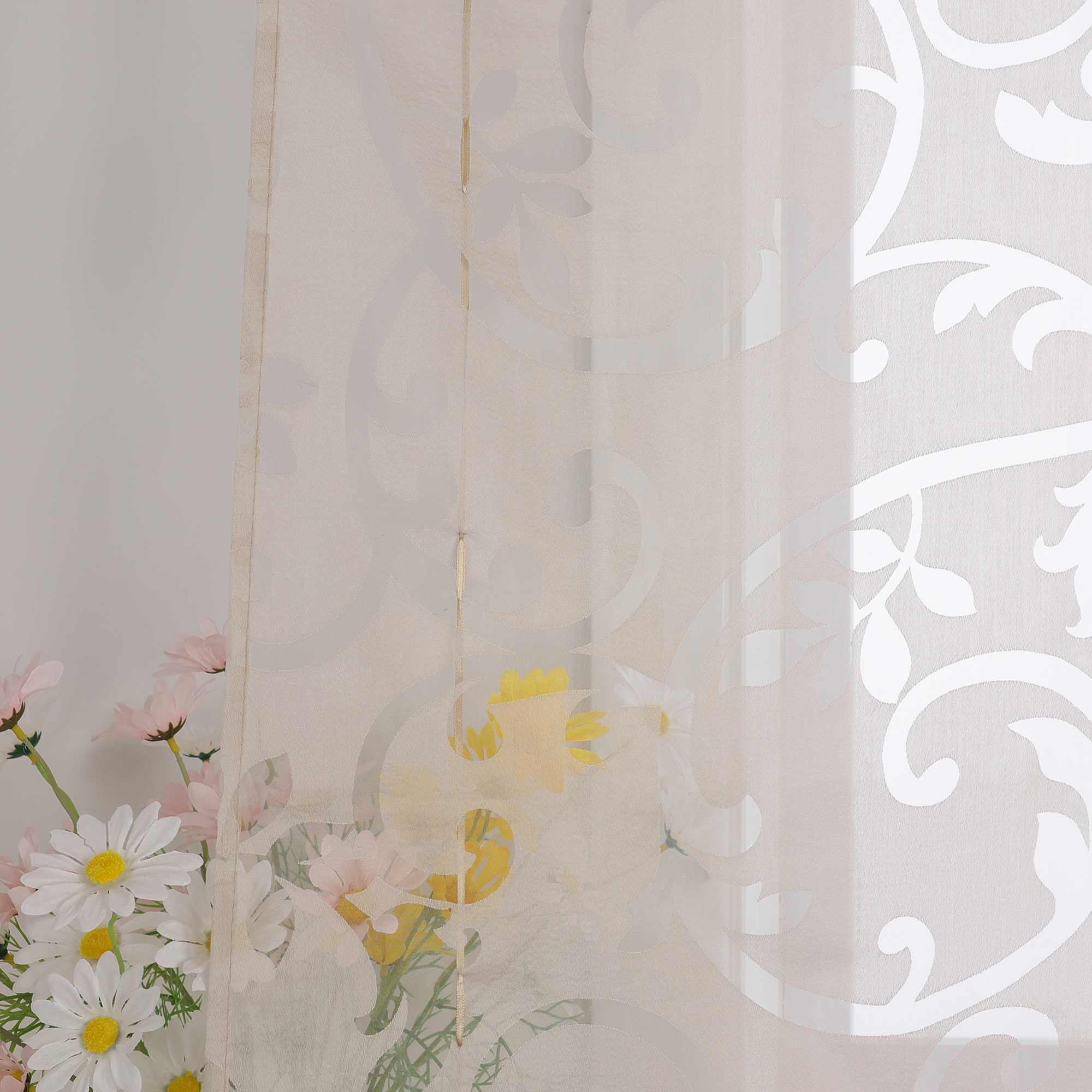 Roman Shade with Floral Pattern Cafe with Tab-Top Hanging 1 Piece