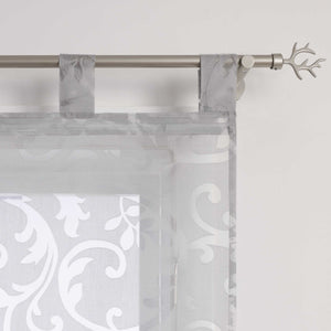 Roman Shade with Floral Pattern Cafe with Tab-Top Hanging 1 Piece
