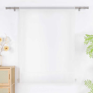 Roman Shade in Solid Color with Rod Pocket - White, W x H 60 x 140cm