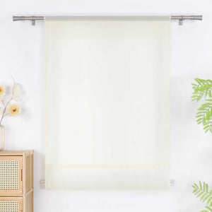 Roman Shade in Solid Color with Rod Pocket - White, W x H 100 x 140cm