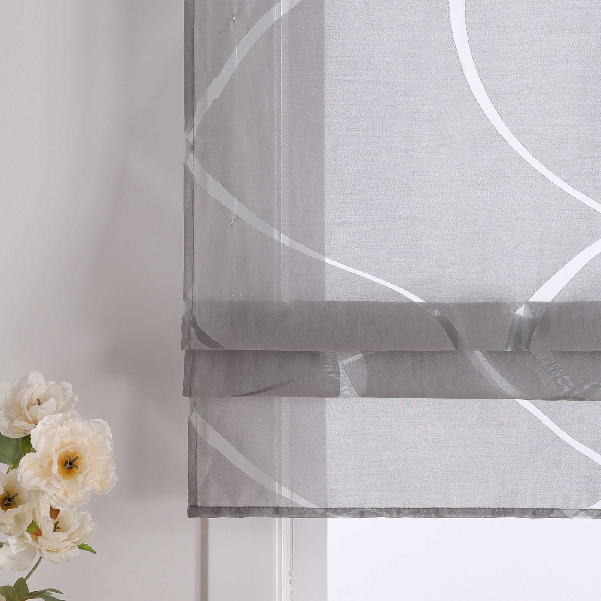 Roman Shade Hook-and-Loop with Wave Pattern Solid Color 1 Piece