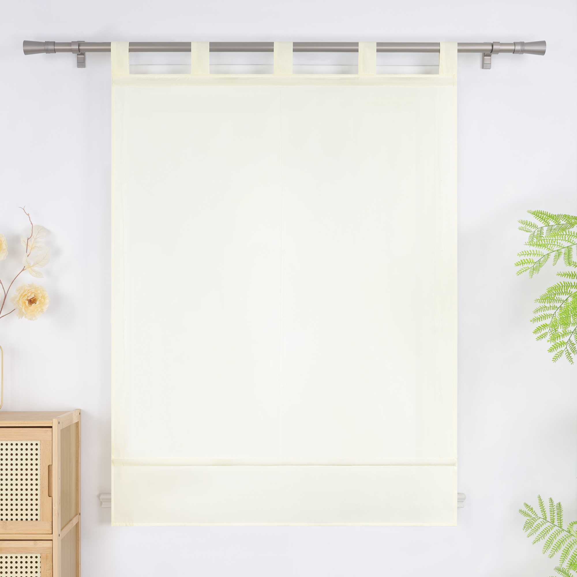 Roman Shade in Solid Color with Tab Tops