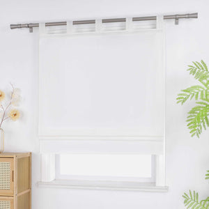 Roman Shade in Solid Color with Tab Tops - White, W x H 100 x 140cm