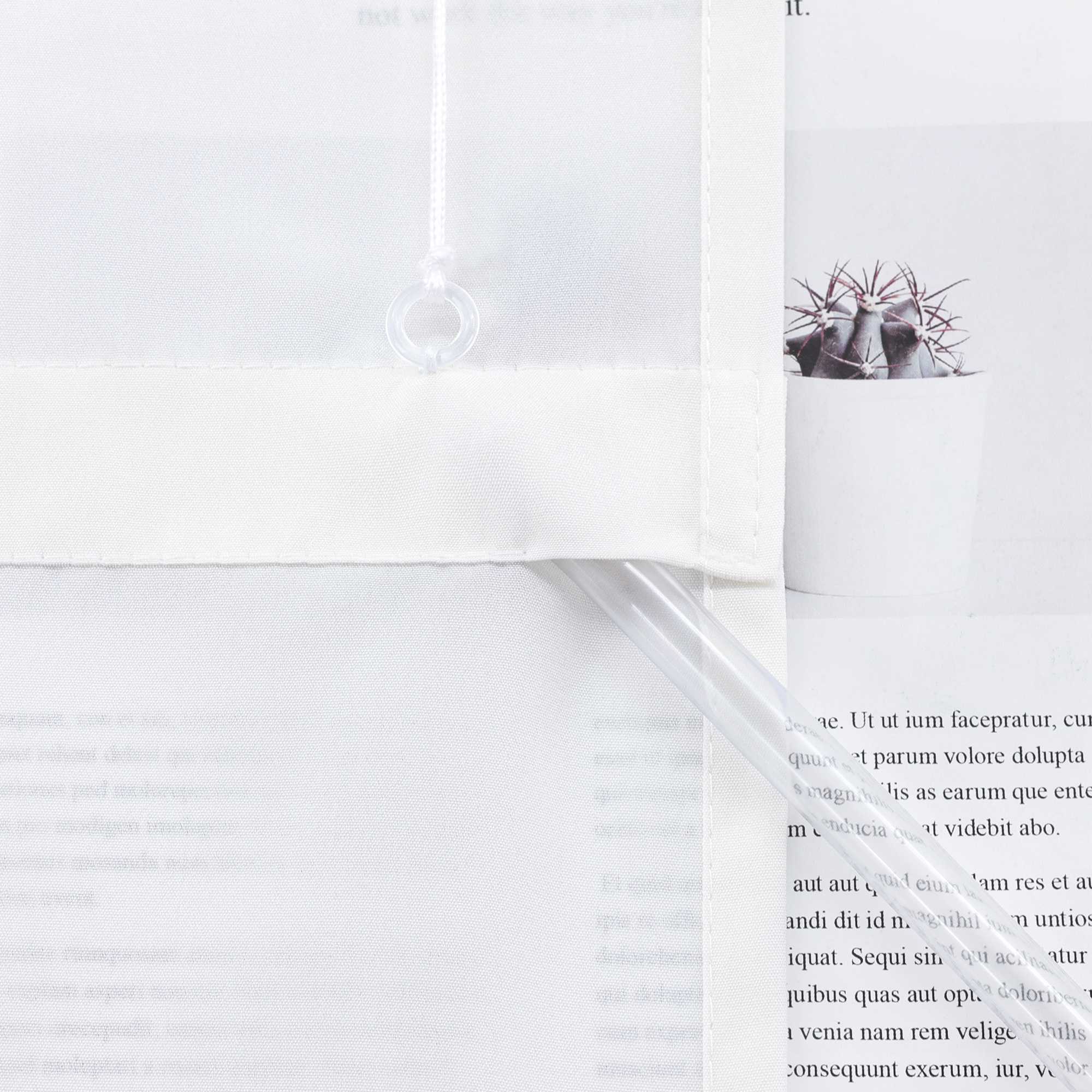 Roman Shade in Solid Color with Tab Tops - White, W x H 140 x 140cm