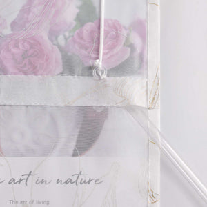 Roman Shade with Lotus Pattern and Hook-and-Loop Tape - Silver, W x H 120 x 140cm