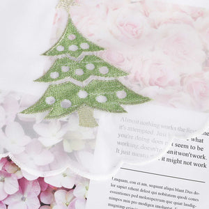 Cafe Curtain with Fir Tree & Snowflakes Christmas - Green, polyester