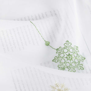 Cafe Curtain with Fir Tree & Snowflakes Christmas - Green, polyester