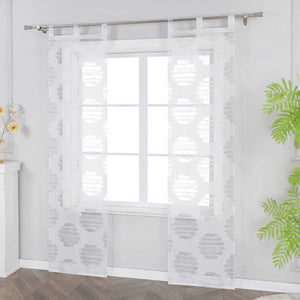Curtain with Wavy Circle Pattern - Tab-Top Hanging Set of 2