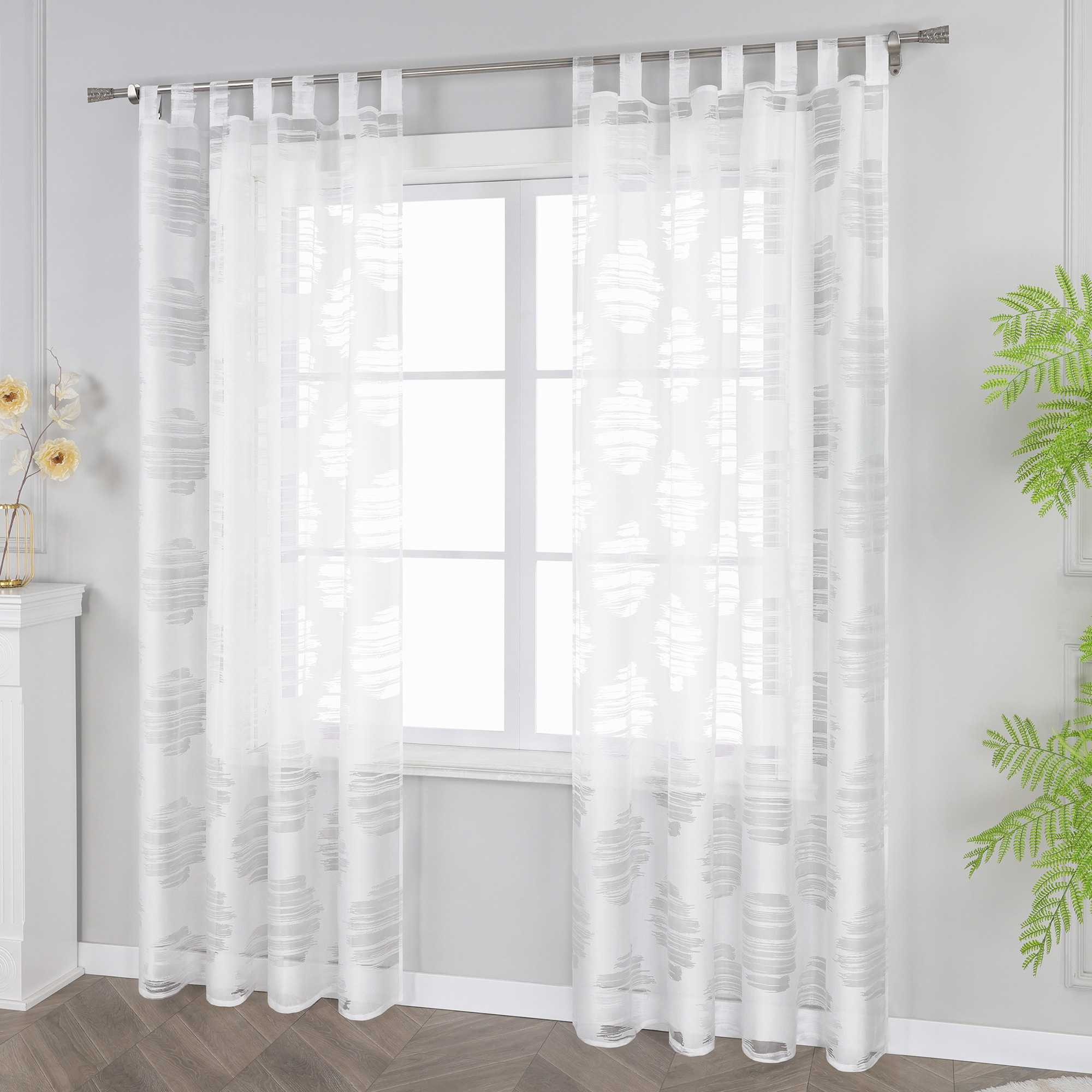 Curtain with Wavy Circle Pattern - Tab-Top Hanging