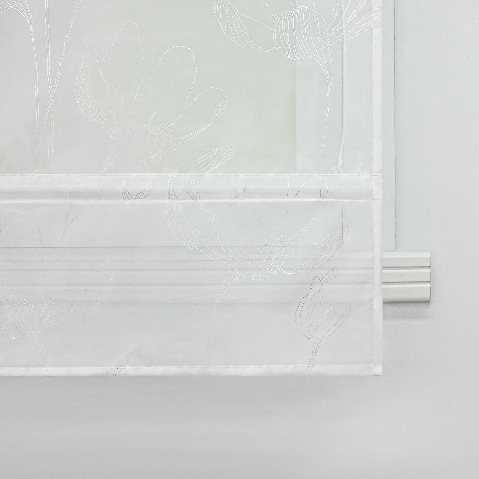 Roman Shade with Lotus Pattern and Hook-and-Loop Tape