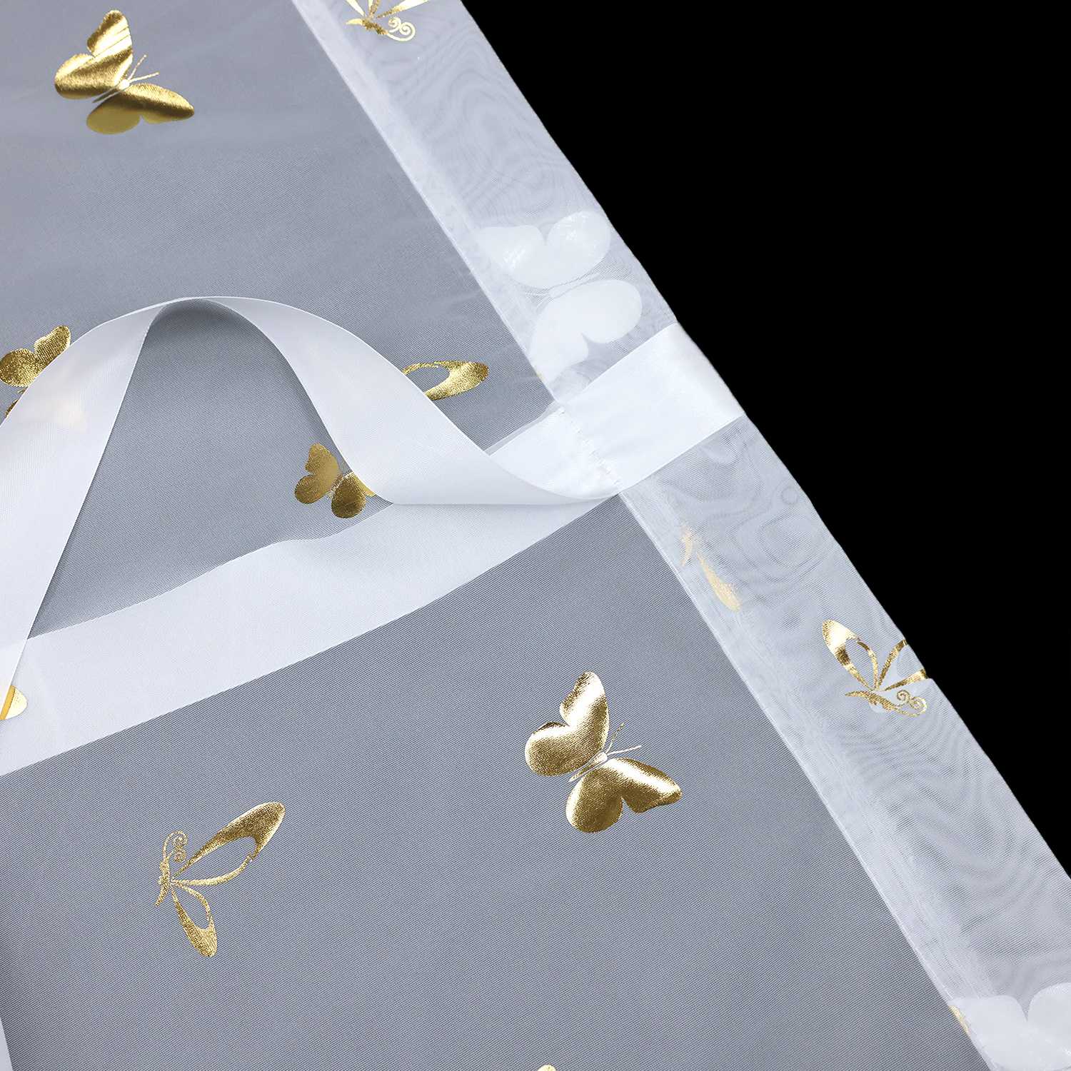 Roman Shades with Butterfly Pattern Adjustable Gathered Folds 1 Piece