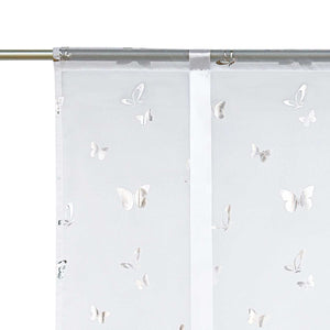 Roman Shades with Butterfly Pattern Adjustable Gathered Folds 1 Piece - Silver, H x W 140 x 100cm