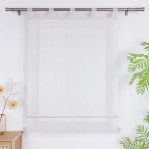 Roman Shade Semi-Sheer with Fine Linen Texture made of Polyester 1 Piece - Tab-Top Panel, W x H 80 x 140cm