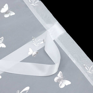 Roman Shades with Butterfly Pattern Adjustable Gathered Folds 1 Piece - Silver, H x W 140 x 140cm