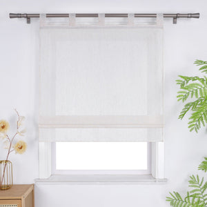 Roman Shade Semi-Sheer with Fine Linen Texture made of Polyester 1 Piece - Tab-Top Panel, W x H 100 x 140cm