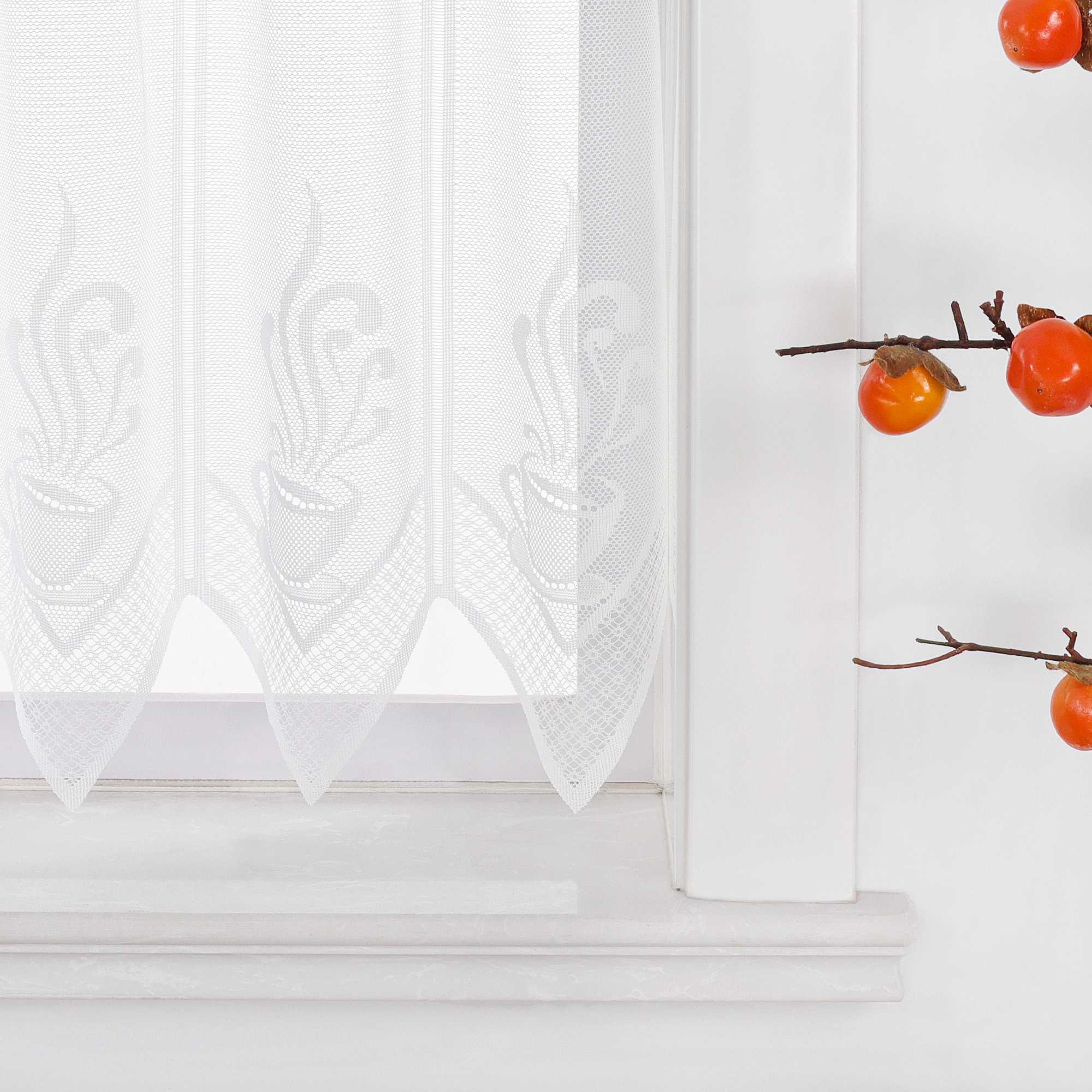 Sheer Cafe Curtain with Cafe Pattern