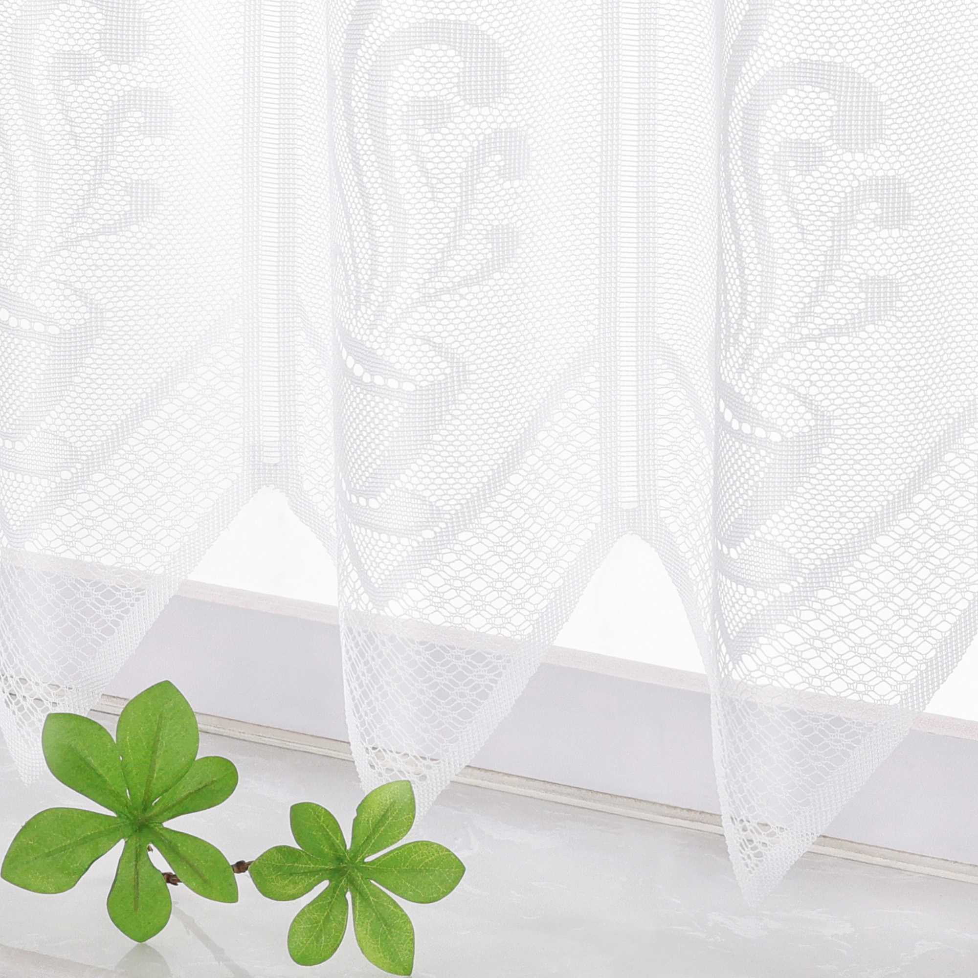 Sheer Cafe Curtain with Cafe Pattern