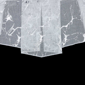 Cafe Curtain Window Valance with Rod Pocket with Marble Pattern - Silver, W x H 140 x 145cm