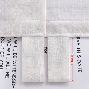 Roman Shade Semi-Sheer Coarse Linen Texture Natural with Tab Tops 1 Piece