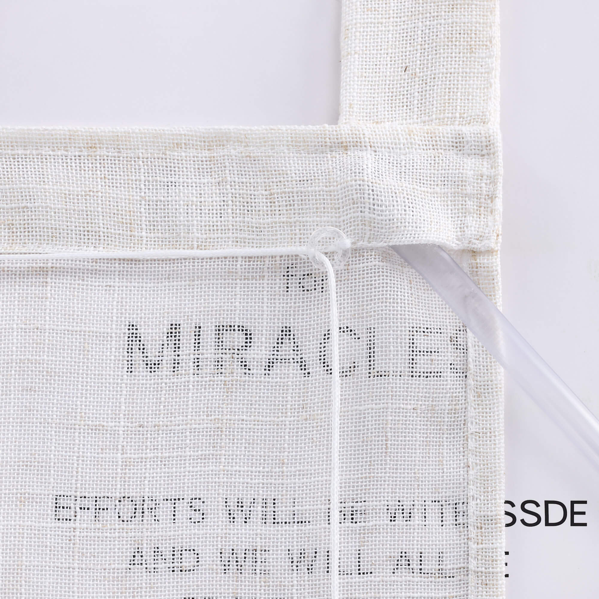 Roman Shade Semi-Sheer Coarse Linen Texture Natural with Tab Tops 1 Piece