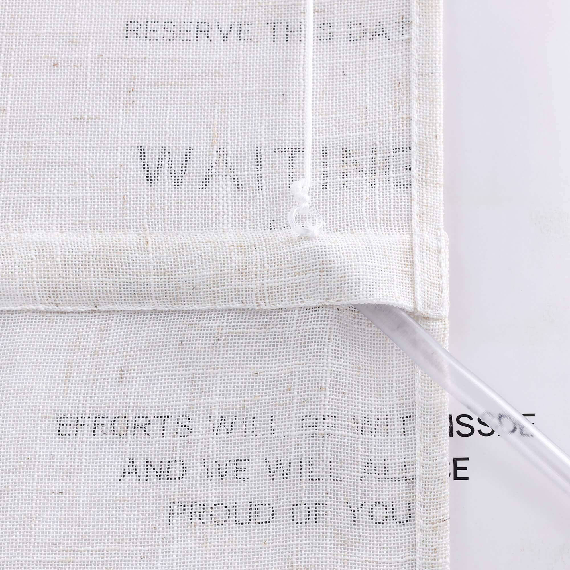 Roman Shade Semi-Sheer Coarse Linen Texture Natural with Tab Tops 1 Piece