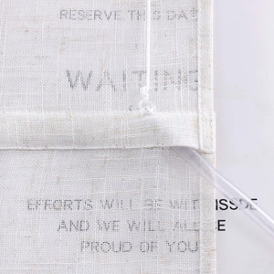 Roman Shade Semi-Sheer Coarse Linen Texture Natural with Tab Tops 1 Piece