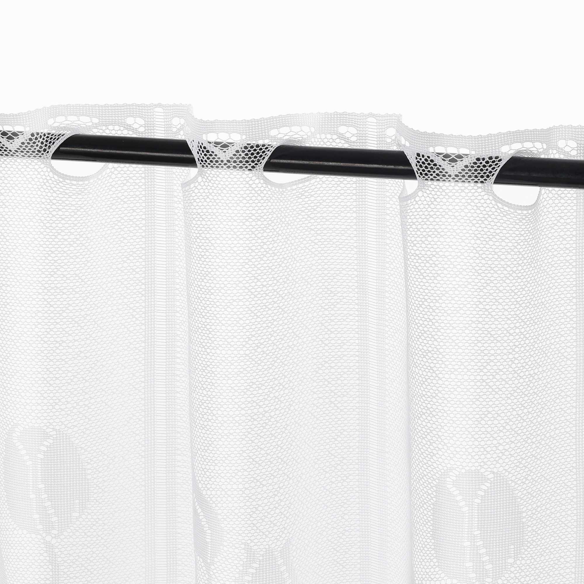 Sheer Cafe Curtain with Tulip Pattern