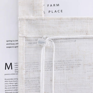 Roman Shade Semi-Sheer Coarse Linen Texture Natural with Tab Tops 1 Piece