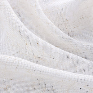 Roman Shade Semi-Sheer Coarse Linen Texture Natural with Tab Tops 1 Piece
