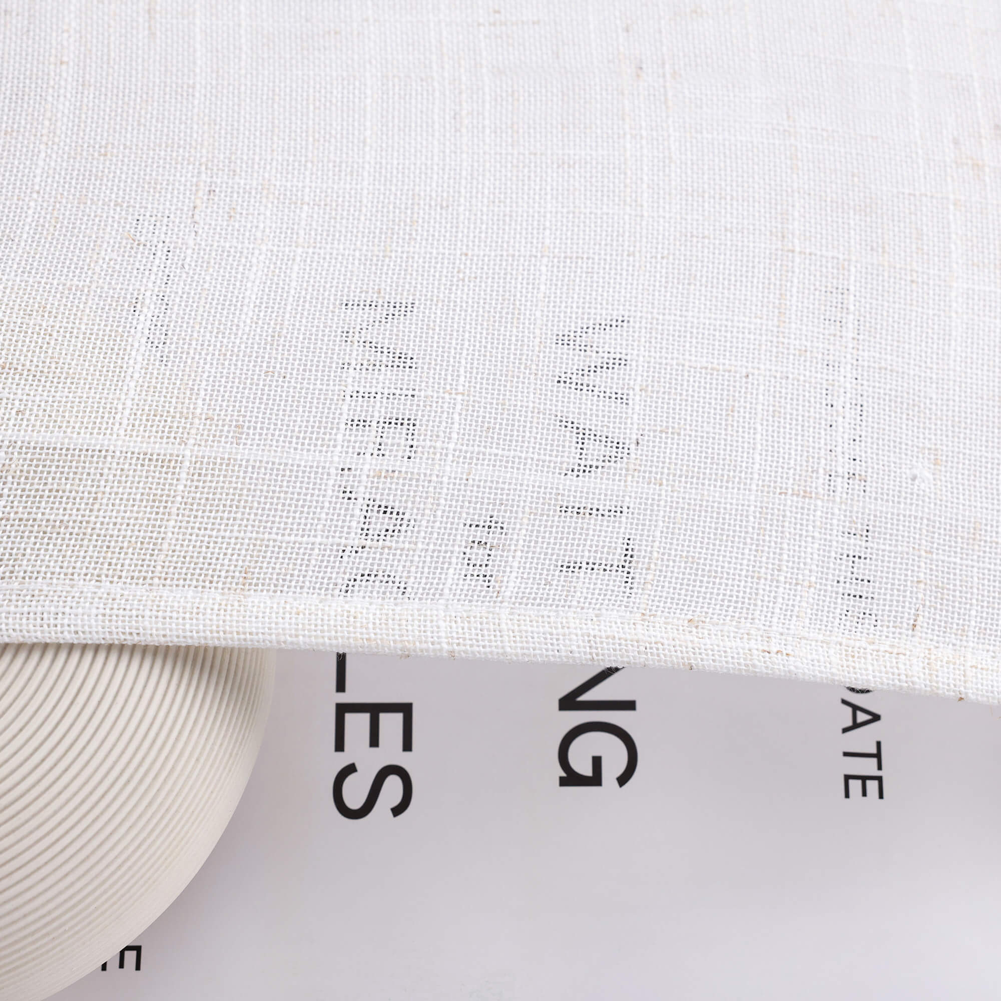 Roman Shade Semi-Sheer Coarse Linen Texture Natural with Tab Tops 1 Piece