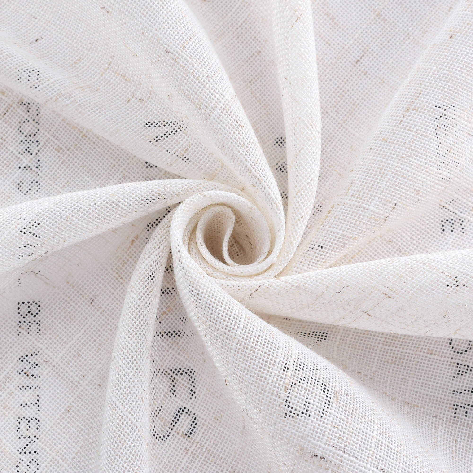 Roman Shade Semi-Sheer Coarse Linen Texture Natural with Tab Tops 1 Piece
