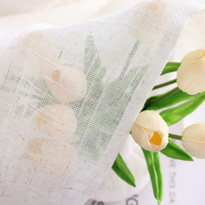 Roman Shade Semi-Sheer Coarse Linen Texture Natural with Tab Tops 1 Piece