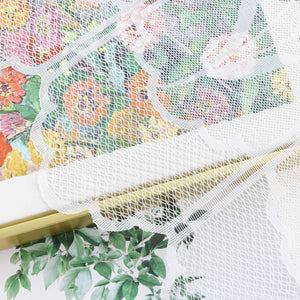 Sheer Cafe Curtain with Tulip Pattern