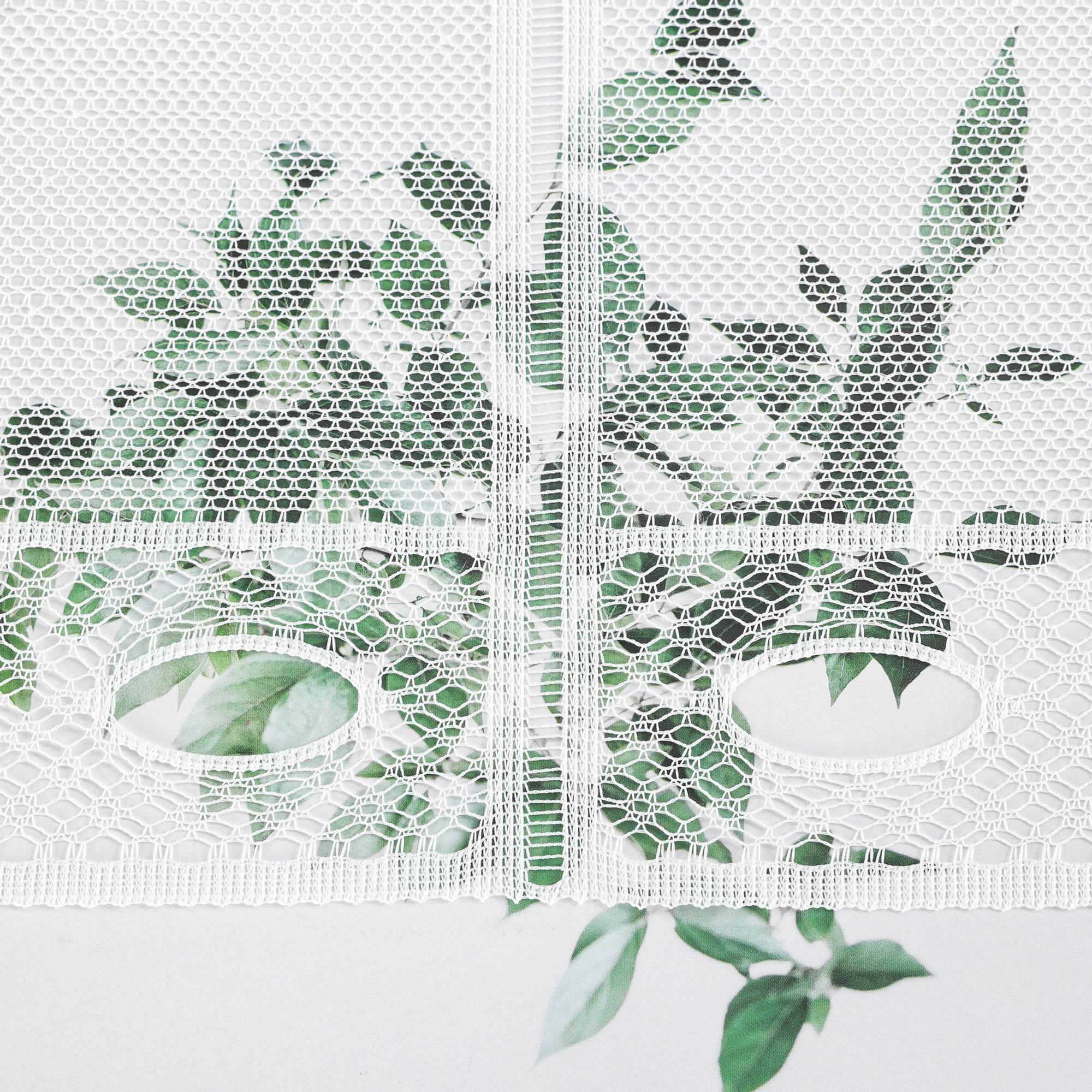 Sheer Cafe Curtain with Cafe Pattern