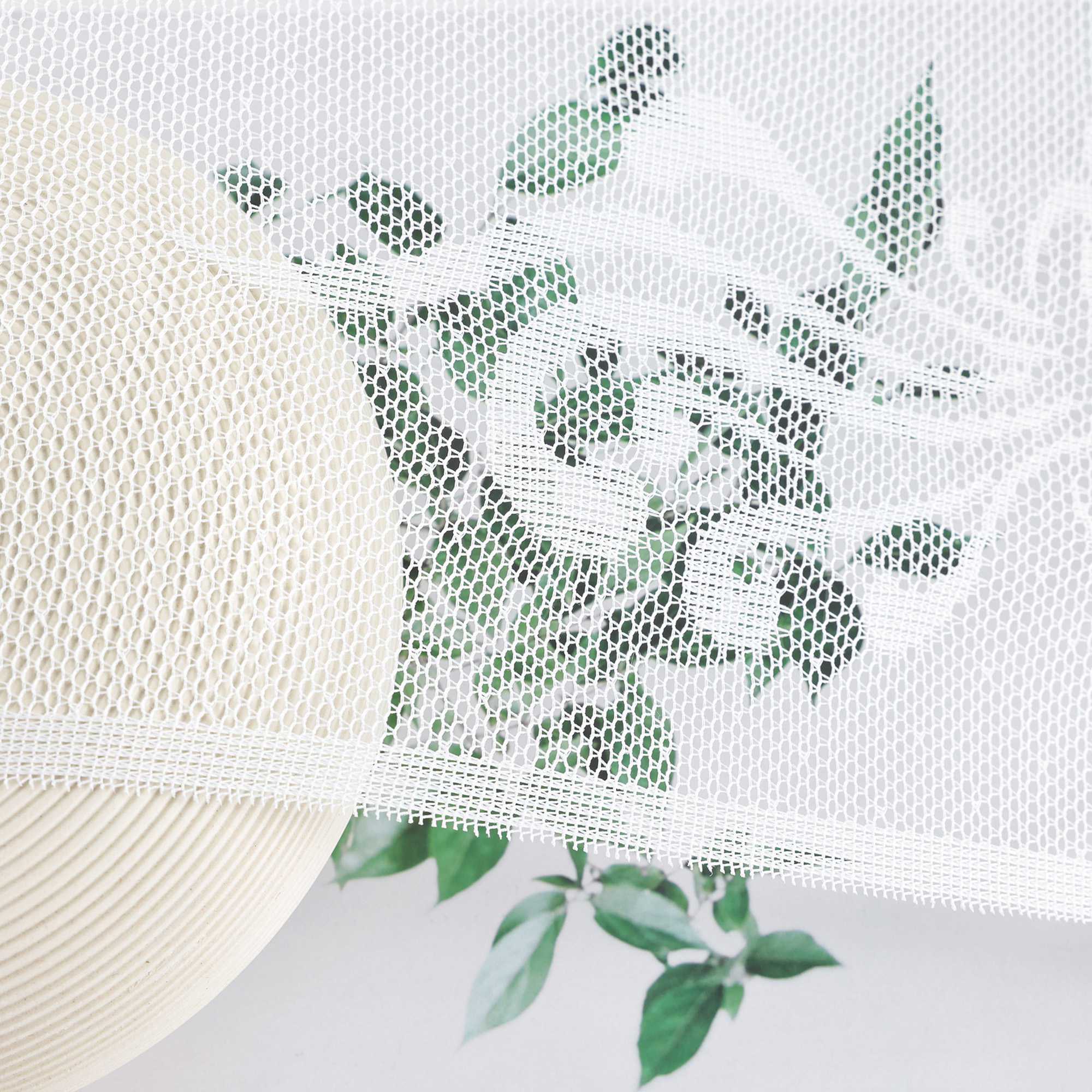 Sheer Cafe Curtain with Cafe Pattern