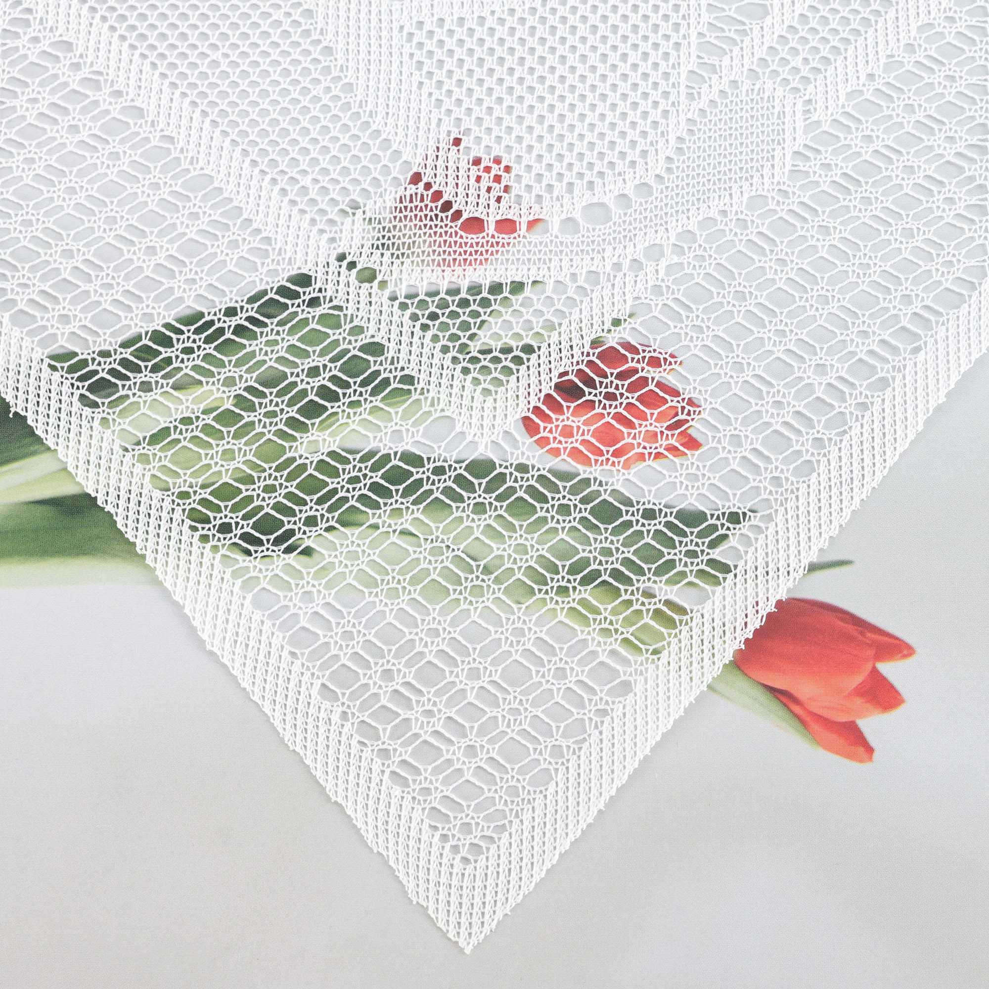 Sheer Cafe Curtain with Cafe Pattern