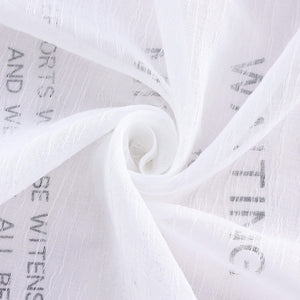 Cafe Curtains Semi-Sheer Natural White Textured Fabric Rod Pocket Set of 2