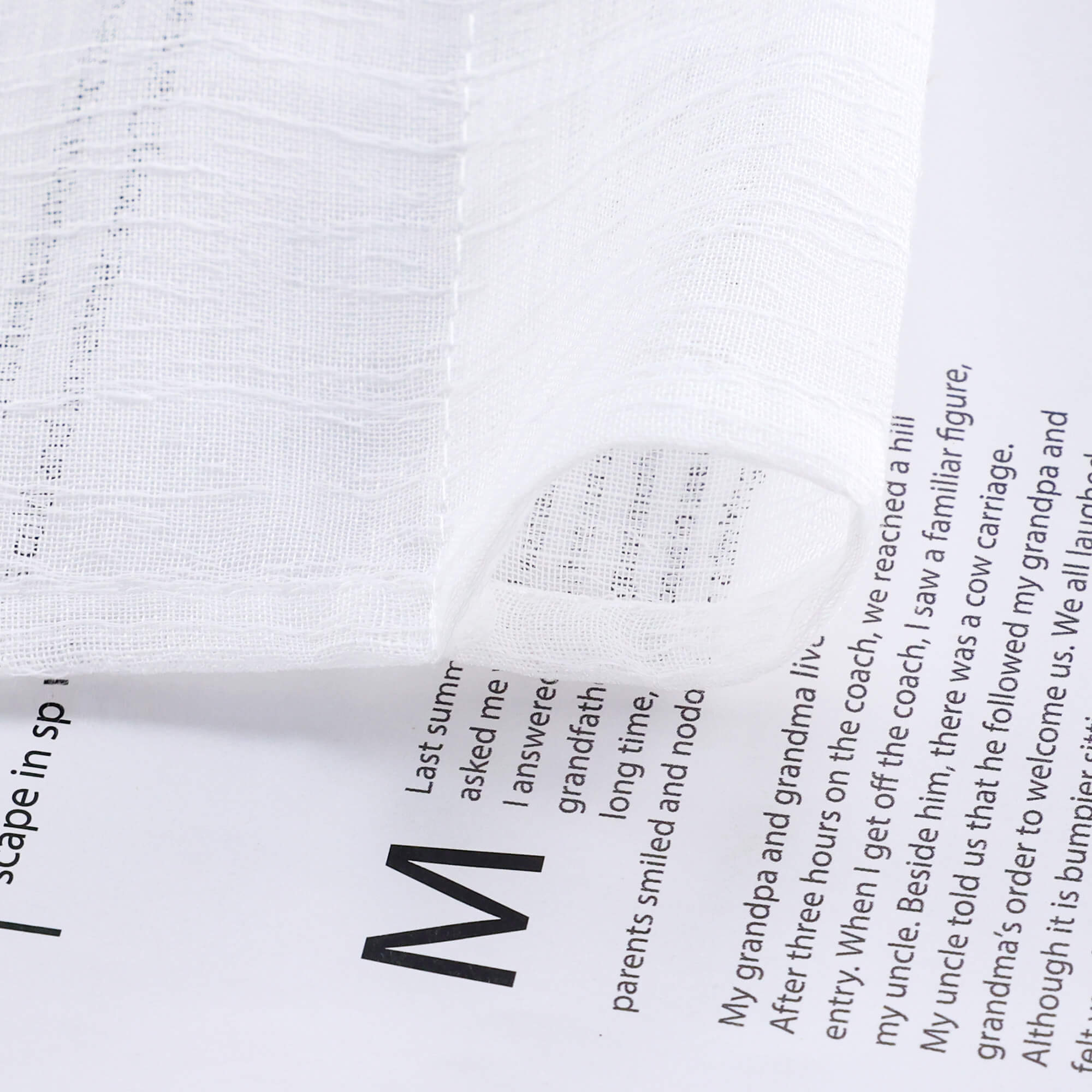 Cafe Curtains Semi-Sheer Natural White Textured Fabric Rod Pocket Set of 2 - White, W x H 65 x 90cm