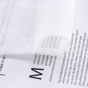Cafe Curtains Semi-Sheer Natural White Textured Fabric Rod Pocket Set of 2 - White, W x H 65 x 90cm