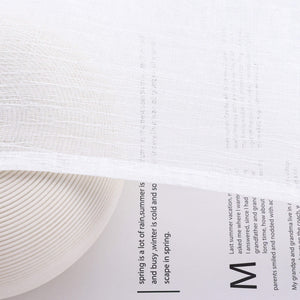 Cafe Curtains Semi-Sheer Natural White Textured Fabric Rod Pocket Set of 2 - White, W x H 90 x 90cm