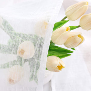 Cafe Curtains Semi-Sheer Natural White Textured Fabric Rod Pocket Set of 2 - White, W x H 65 x 115cm