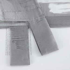 Curtain with Wavy Circle Pattern - Tab-Top Hanging Set of 2 - Gray, W x H 57 x 145cm