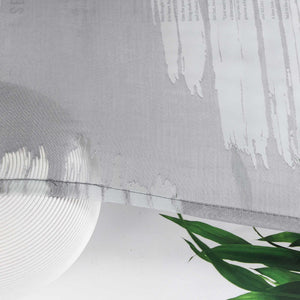 Curtain with Wavy Circle Pattern - Grommet Hanging - Gray, W x H 140 x 225cm