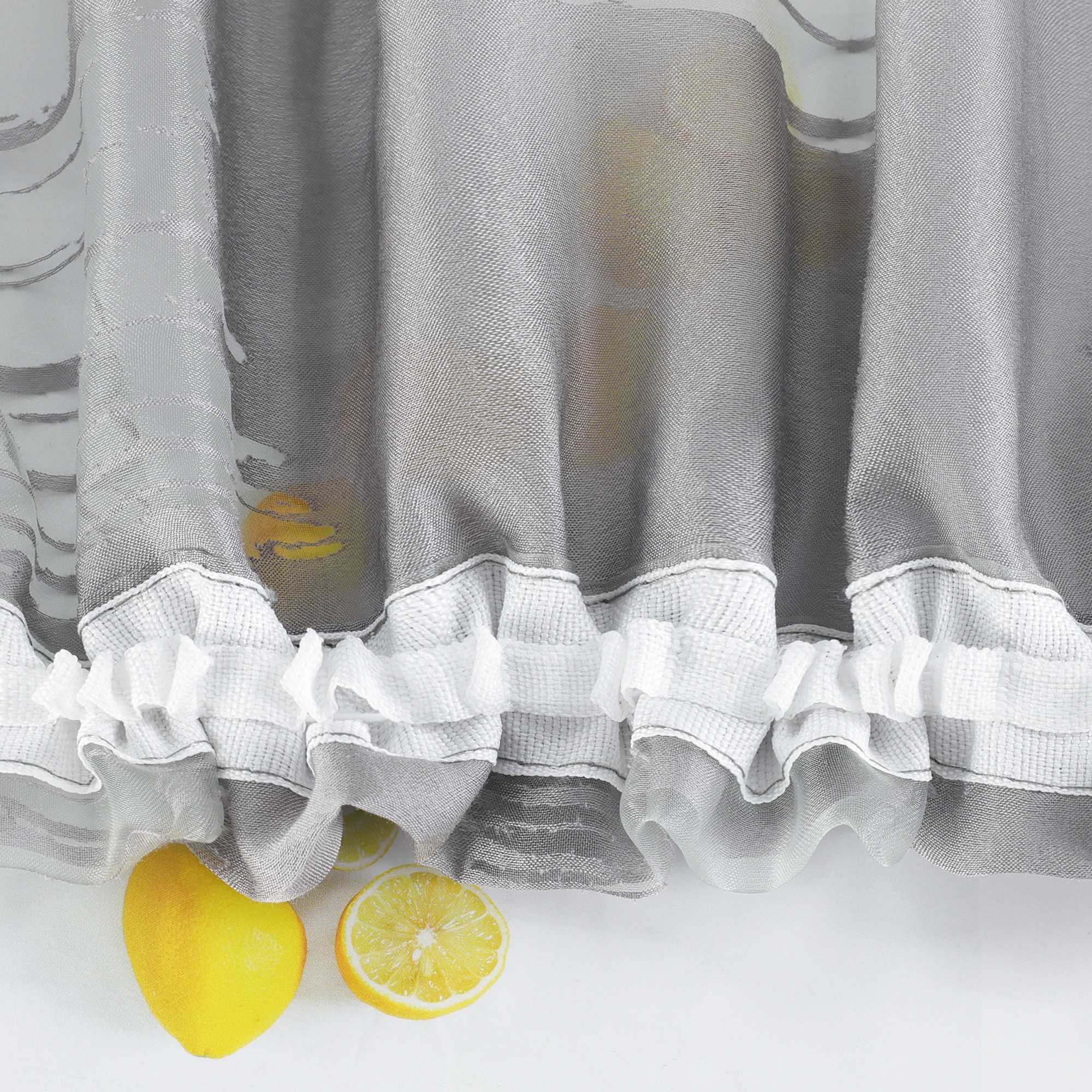 Curtain with Wavy Circle Pattern - Curtain-Tape Hanging