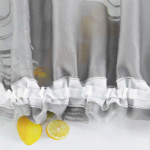 Curtain with Wavy Circle Pattern - Curtain-Tape Hanging