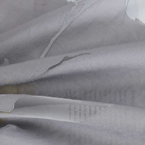 Cafe Curtain Semi-Sheer Leaf Pattern with Grommet Hanging - Gray, H x W 60 x 140cm