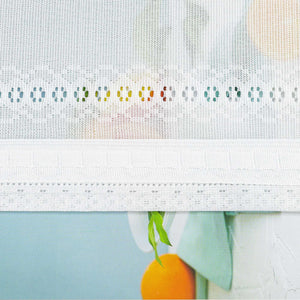Sheer Curtain with Diamond Embossing with Rings and Curtain Track System 1 Piece