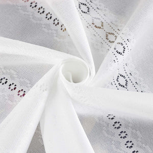 Sheer Cafe Curtain with Diamond Embossing and Tassel 1 Piece